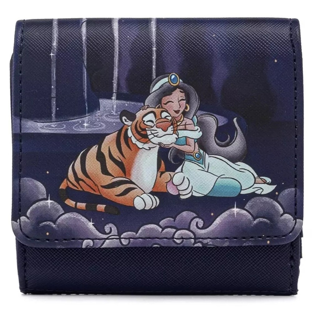 Disney Loungefly Aladdin Jasmine Rajah Castle Kisslock Wallet w/ Coin Purse NIB